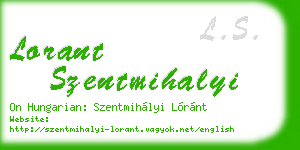 lorant szentmihalyi business card
