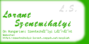 lorant szentmihalyi business card